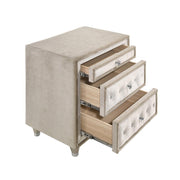 Antonella 3-drawer Upholstered Nightstand Ivory and Camel - Theo's Factory Direct Mattress & Furniture (Columbus, OH)