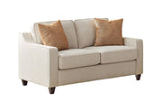 Christine Upholstered Cushion Back Loveseat Beige - Theo's Factory Direct Mattress & Furniture (Columbus, OH)