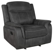 Lawrence Upholstered Tufted Back Glider Recliner - Theo's Factory Direct Mattress & Furniture (Columbus, OH)