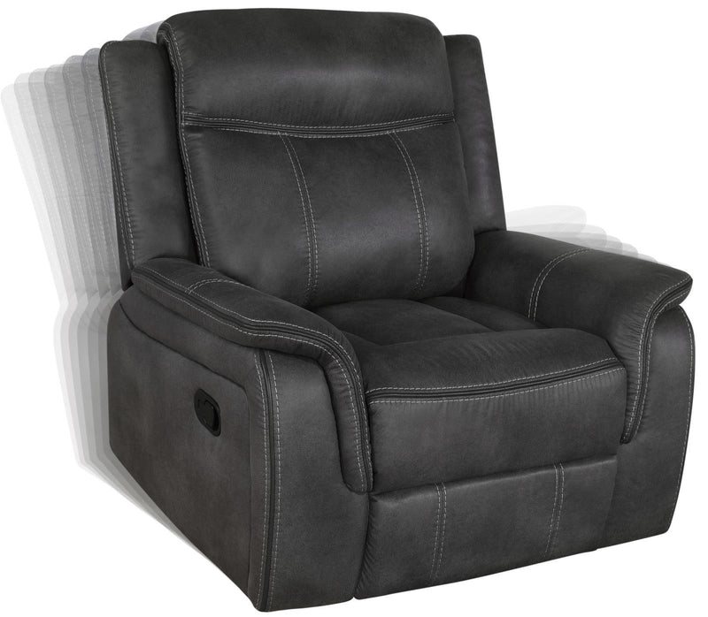 Lawrence Upholstered Tufted Back Glider Recliner - Theo's Factory Direct Mattress & Furniture (Columbus, OH)