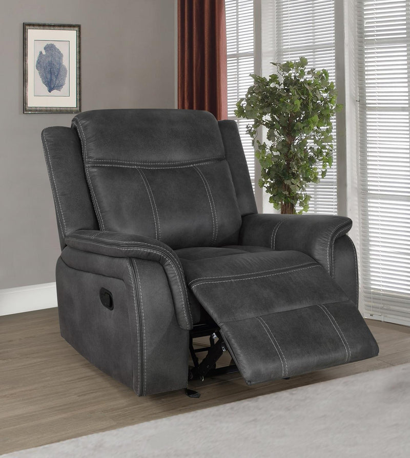 Lawrence Upholstered Tufted Back Glider Recliner - Theo's Factory Direct Mattress & Furniture (Columbus, OH)