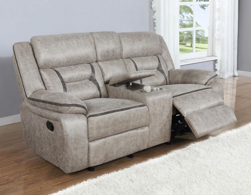 Greer Upholstered Tufted Back Glider Loveseat - Theo's Factory Direct Mattress & Furniture (Columbus, OH)