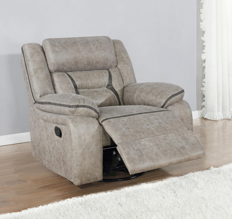 Greer Upholstered Tufted Back Glider Recliner - Theo's Factory Direct Mattress & Furniture (Columbus, OH)