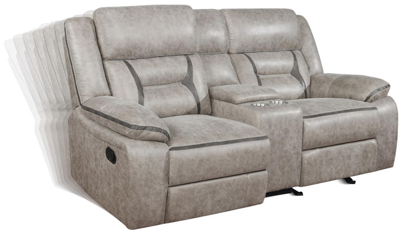 Greer Upholstered Tufted Back Glider Loveseat - Theo's Factory Direct Mattress & Furniture (Columbus, OH)
