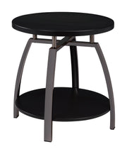 Dacre Round End Table Dark Grey and Black Nickel - Theo's Factory Direct Mattress & Furniture (Columbus, OH)