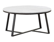 Hugo Round Coffee Table White and Matte Black - Theo's Factory Direct Mattress & Furniture (Columbus, OH)