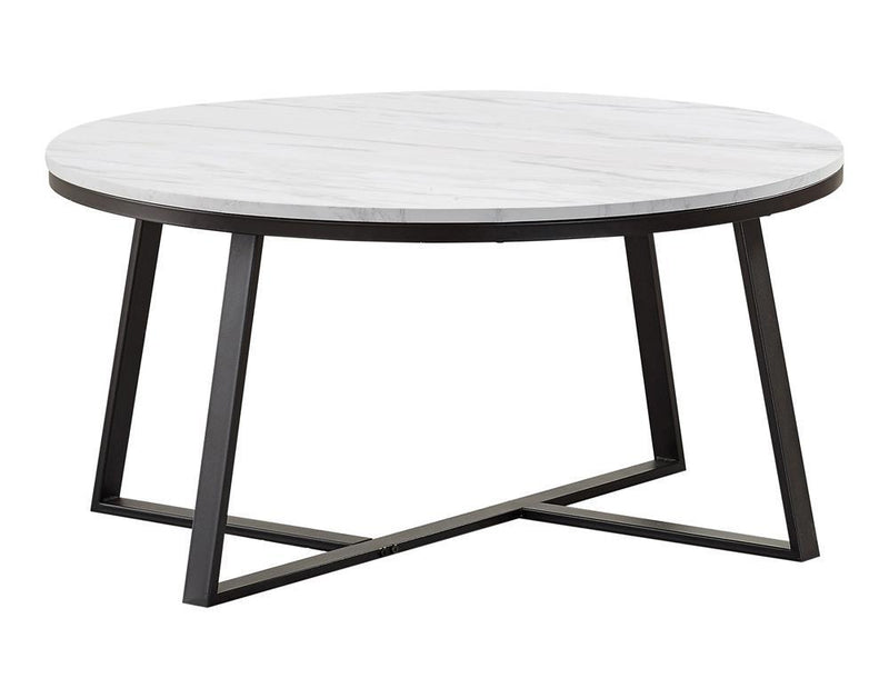 Hugo Round Coffee Table White and Matte Black - Theo's Factory Direct Mattress & Furniture (Columbus, OH)