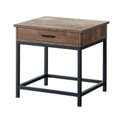 Byers Square 1-drawer End Table Brown Oak and Sandy Black - Theo's Factory Direct Mattress & Furniture (Columbus, OH)
