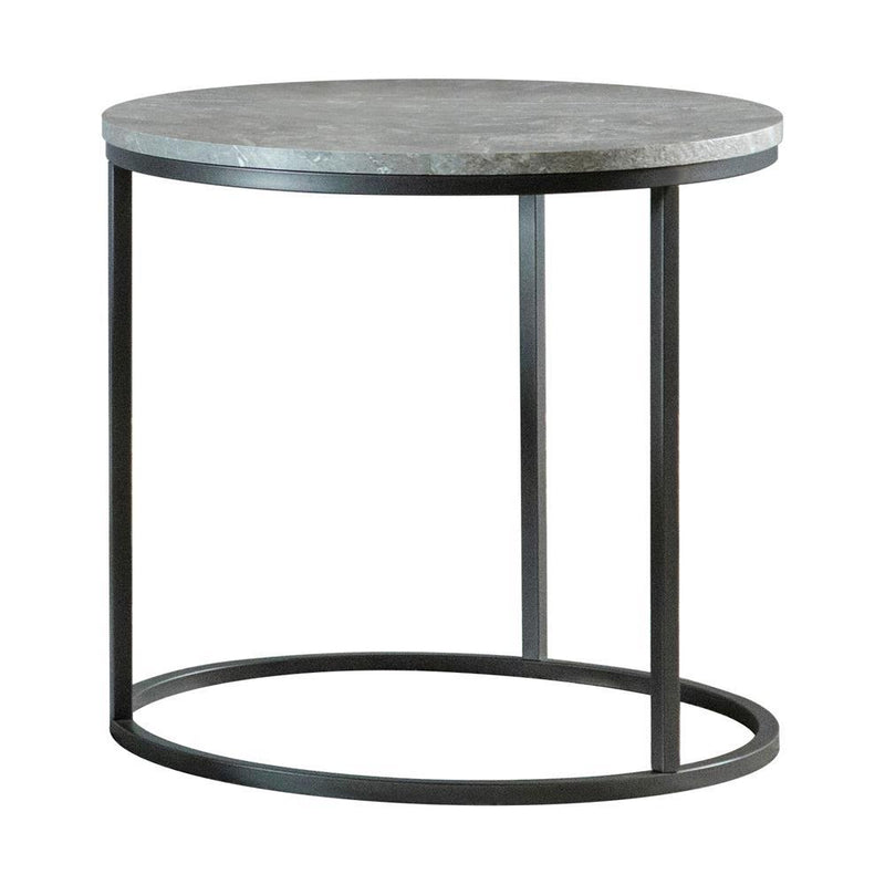 Lainey Faux Marble Round Top End Table Grey and Gunmetal - Theo's Factory Direct Mattress & Furniture (Columbus, OH)