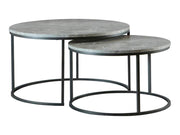 Lainey Round 2-piece Nesting Coffee Table Grey and Gunmetal - Theo's Factory Direct Mattress & Furniture (Columbus, OH)
