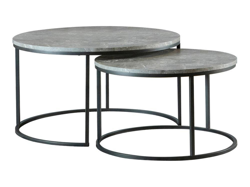 Lainey Round 2-piece Nesting Coffee Table Grey and Gunmetal - Theo's Factory Direct Mattress & Furniture (Columbus, OH)