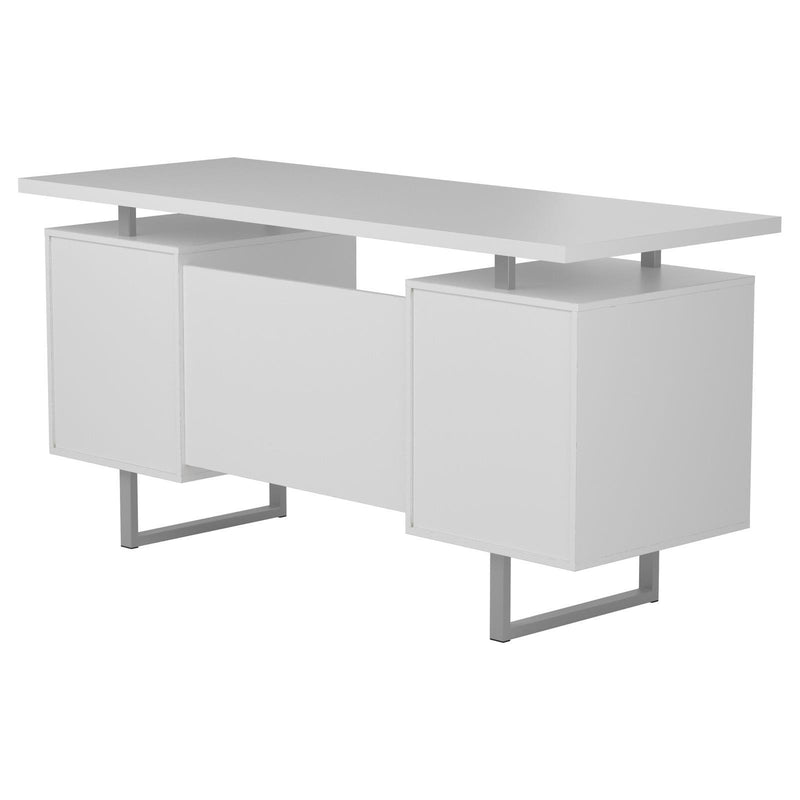 Lawtey Floating Top Office Desk White Gloss - Theo's Factory Direct Mattress & Furniture (Columbus, OH)