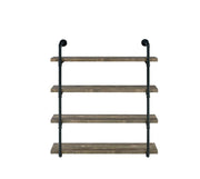 Elmcrest 40-inch Wall Shelf Black and Rustic Oak - Theo's Factory Direct Mattress & Furniture (Columbus, OH)