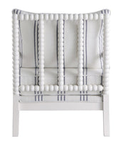 Blanchett Upholstered Accent Chair with Spindle Accent White and Navy - Theo's Factory Direct Mattress & Furniture (Columbus, OH)