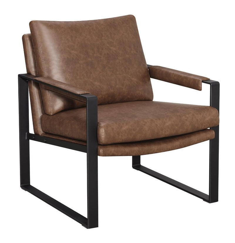 Rosalind Upholstered Accent Chair with Removable Cushion Umber Brown and Gunmetal - Theo's Factory Direct Mattress & Furniture (Columbus, OH)