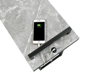 Maxwell C-shaped Accent Table Cement and Gunmetal - Theo's Factory Direct Mattress & Furniture (Columbus, OH)