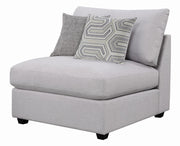 Cambria Upholstered Armless Chair Grey - Theo's Factory Direct Mattress & Furniture (Columbus, OH)