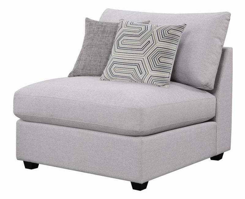 Cambria Upholstered Armless Chair Grey - Theo's Factory Direct Mattress & Furniture (Columbus, OH)