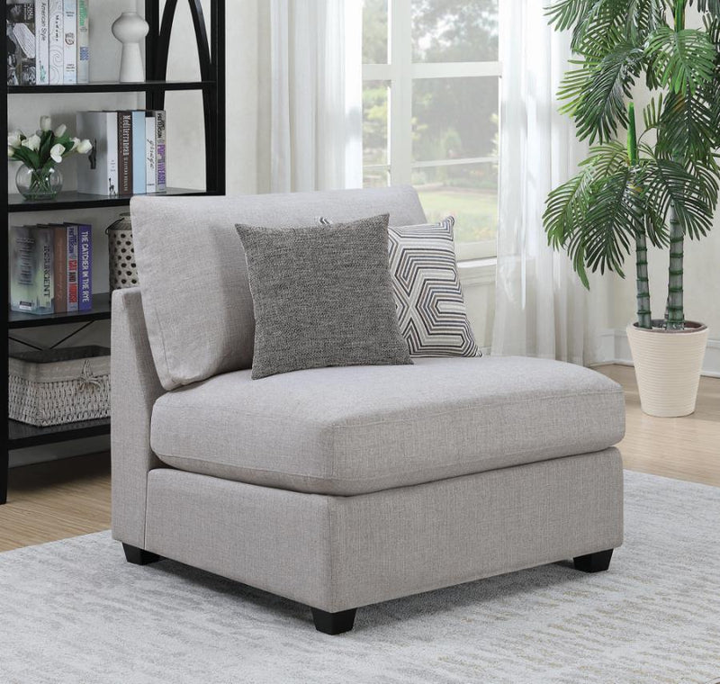 Cambria Upholstered Armless Chair Grey - Theo's Factory Direct Mattress & Furniture (Columbus, OH)