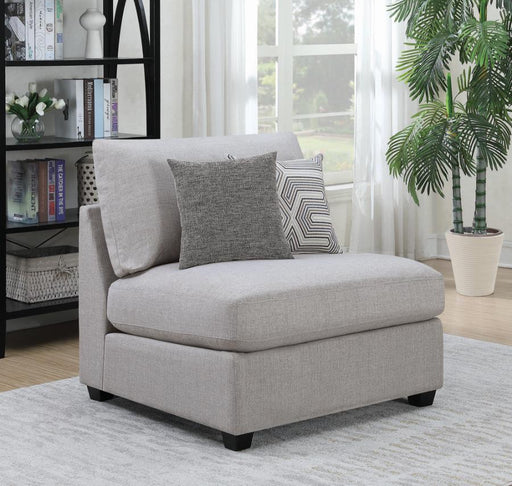 Cambria Upholstered Armless Chair Grey - Theo's Factory Direct Mattress & Furniture (Columbus, OH)