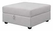 Cambria Upholstered Square Storage Ottoman Grey - Theo's Factory Direct Mattress & Furniture (Columbus, OH)