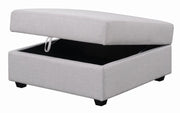 Cambria Upholstered Square Storage Ottoman Grey - Theo's Factory Direct Mattress & Furniture (Columbus, OH)