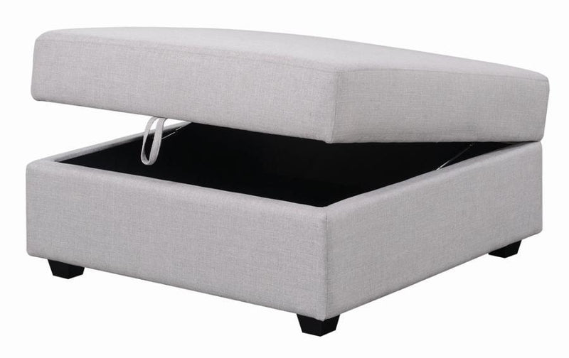 Cambria Upholstered Square Storage Ottoman Grey - Theo's Factory Direct Mattress & Furniture (Columbus, OH)