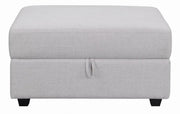 Cambria Upholstered Square Storage Ottoman Grey - Theo's Factory Direct Mattress & Furniture (Columbus, OH)