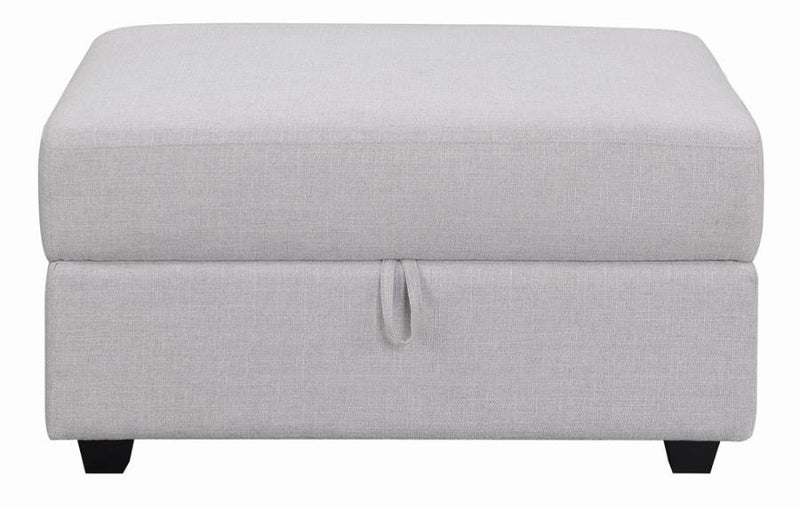 Cambria Upholstered Square Storage Ottoman Grey - Theo's Factory Direct Mattress & Furniture (Columbus, OH)