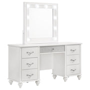 Barzini 7-drawer Vanity Desk with Lighted Mirror White - Theo's Factory Direct Mattress & Furniture (Columbus, OH)
