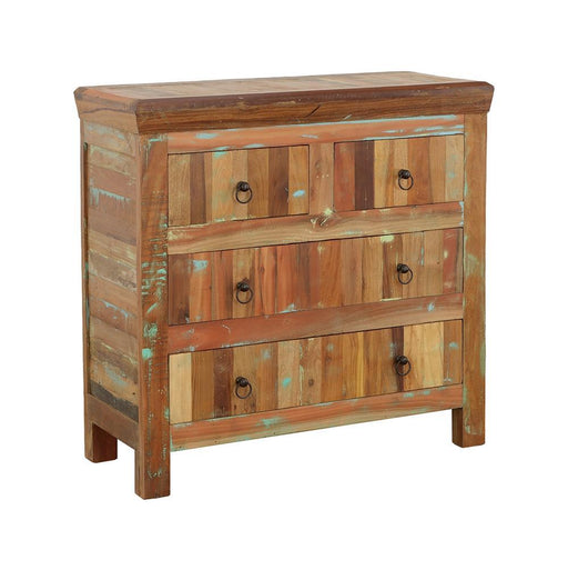 Harper 4-drawer Accent Cabinet Reclaimed Wood - Theo's Factory Direct Mattress & Furniture (Columbus, OH)