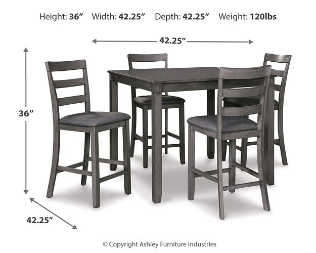 Bridson Counter Height Dining Table and Bar Stools (Set of 5) - Theo's Factory Direct Mattress & Furniture (Columbus, OH)