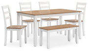 Gesthaven Dining Table with 4 Chairs and Bench (Set of 6) - Theo's Factory Direct Mattress & Furniture (Columbus, OH)