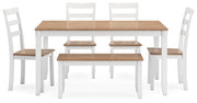 Gesthaven Dining Table with 4 Chairs and Bench (Set of 6) - Theo's Factory Direct Mattress & Furniture (Columbus, OH)