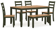 Gesthaven Dining Table with 4 Chairs and Bench (Set of 6) - Theo's Factory Direct Mattress & Furniture (Columbus, OH)