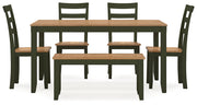 Gesthaven Dining Table with 4 Chairs and Bench (Set of 6) - Theo's Factory Direct Mattress & Furniture (Columbus, OH)