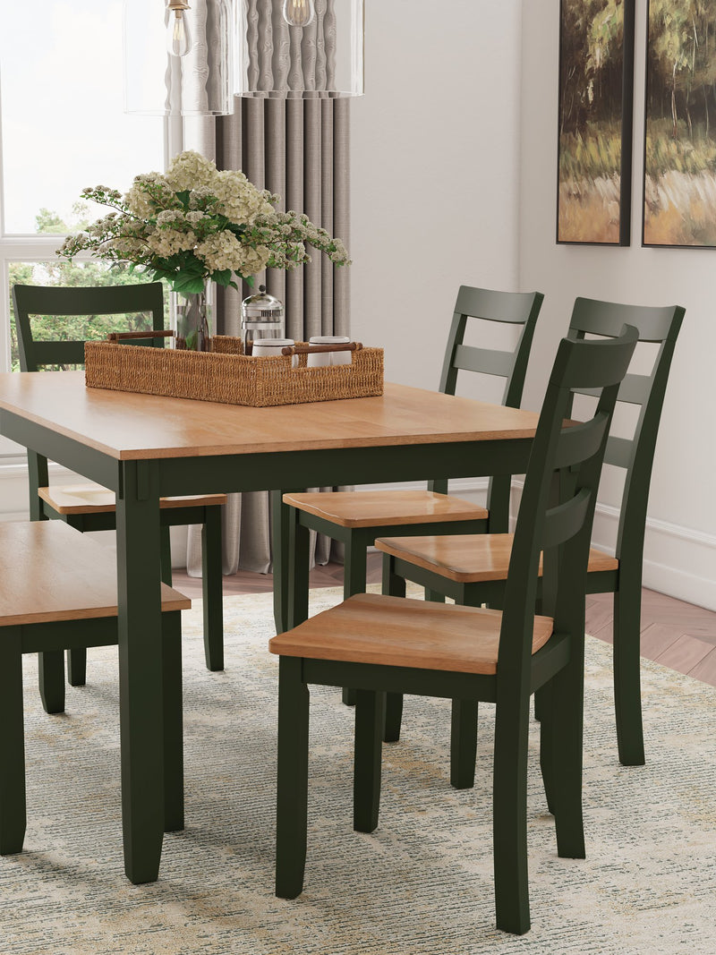 Gesthaven Dining Table with 4 Chairs and Bench (Set of 6) - Theo's Factory Direct Mattress & Furniture (Columbus, OH)
