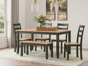 Gesthaven Dining Table with 4 Chairs and Bench (Set of 6) - Theo's Factory Direct Mattress & Furniture (Columbus, OH)