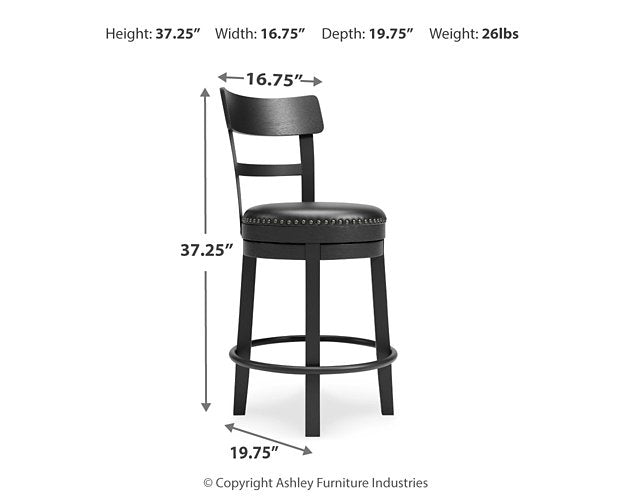 Valebeck Counter Height Bar Stool - Theo's Factory Direct Mattress & Furniture (Columbus, OH)