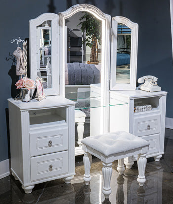 Kozlani Vanity with Mirror - Theo's Factory Direct Mattress & Furniture (Columbus, OH)