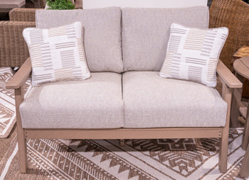 Grover Beach Outdoor Loveseat with Cushion - Theo's Factory Direct Mattress & Furniture (Columbus, OH)