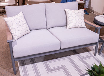 Ocean Beach Outdoor Loveseat with Cushion - Theo's Factory Direct Mattress & Furniture (Columbus, OH)