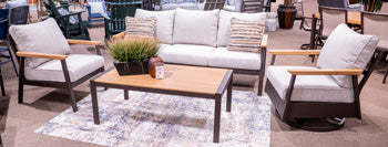 Carmel Highlands Outdoor Sofa/Chairs/Table (Set of 4) - Theo's Factory Direct Mattress & Furniture (Columbus, OH)