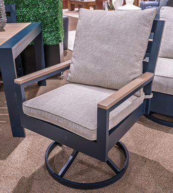 East Beach Outdoor Swivel Chair with Cushion (Set of 2) - Theo's Factory Direct Mattress & Furniture (Columbus, OH)