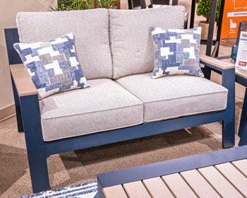East Beach Outdoor Loveseat with Cushion - Theo's Factory Direct Mattress & Furniture (Columbus, OH)