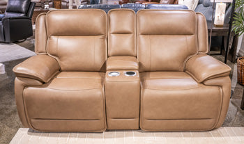 Glencroft Power Reclining Loveseat with Console - Theo's Factory Direct Mattress & Furniture (Columbus, OH)