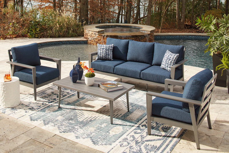 Gali Outdoor Sofa/Chairs/Table Set (Set of 4) - Theo's Factory Direct Mattress & Furniture (Columbus, OH)