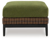 Horizon Hall Outdoor Ottoman with Cushion - Theo's Factory Direct Mattress & Furniture (Columbus, OH)
