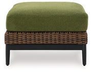 Horizon Hall Outdoor Ottoman with Cushion - Theo's Factory Direct Mattress & Furniture (Columbus, OH)
