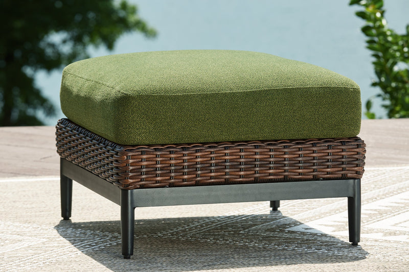 Horizon Hall Outdoor Ottoman with Cushion - Theo's Factory Direct Mattress & Furniture (Columbus, OH)